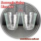 Souvenir Gelas Line Art